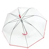 Зонт - трость полуавтоматический &laquo;Стиль&raquo;, 8 спиц, R=44/58 см, d=88 см, прозрачный, красный