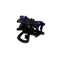 Крабик для волос &laquo;Чёрный с камешками&raquo;, 2.5 см, чёрный