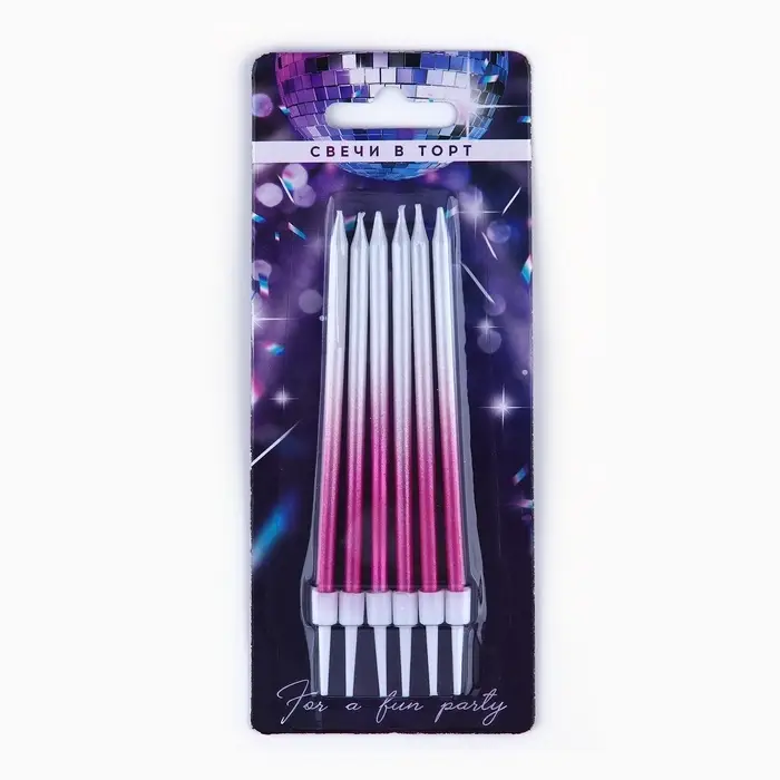 Свечи для торта Make a wish, 6 шт., 13&times;0.5 см