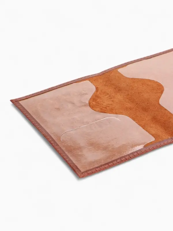 Обложка для паспорта, натуральная кожа пулл-ап, рыжая