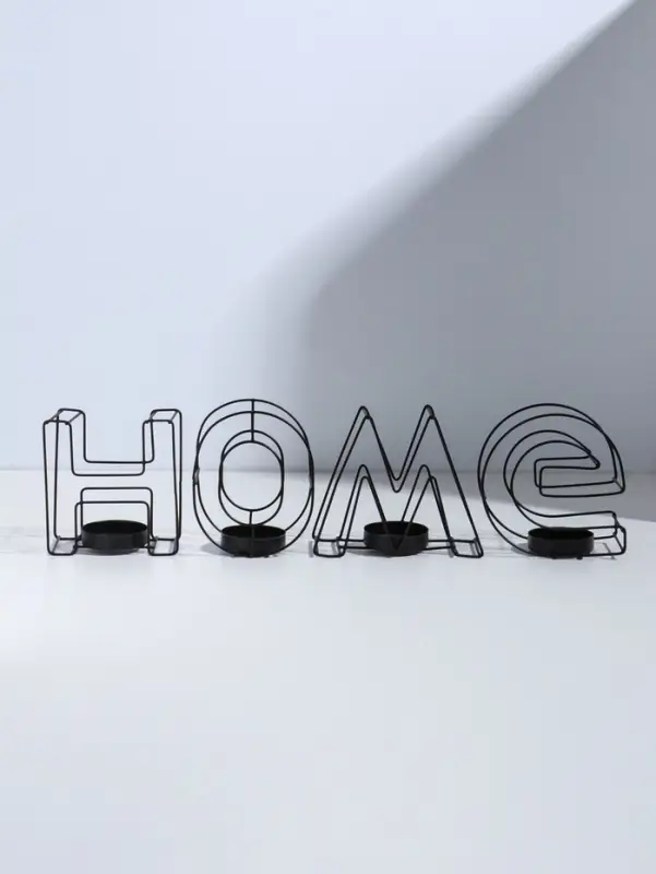 Подсвечник металлический на 4 свечи TAKE IT EASY, Home, 13.5&times;42 см, чёрный