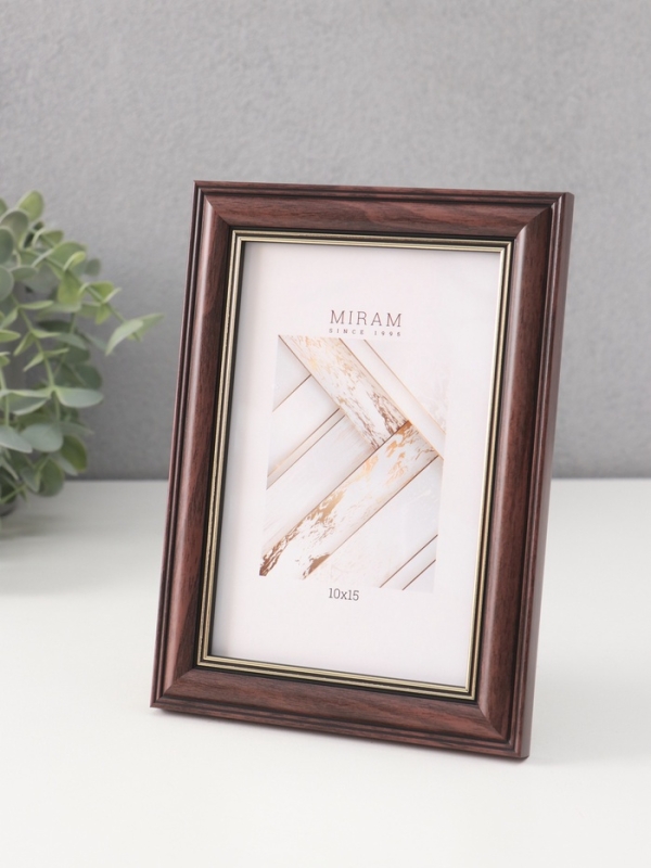 Фоторамка пластик Фоторамка пластик "МИРАМ" 10х15 см, коричневый