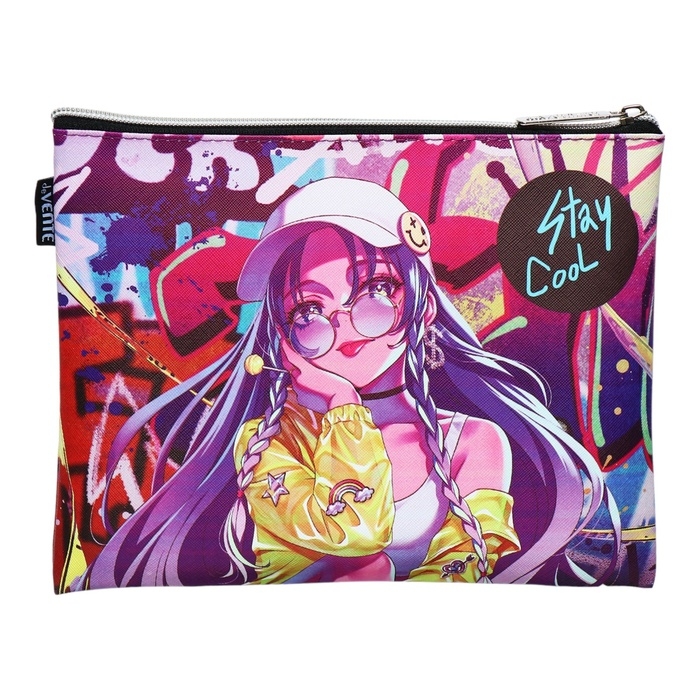 Папка для тетрадей А5, 245 х 200 х 10 мм, молния сверху, кож.зам, de VENTE Stay Cool, для девочек Папка для тетрадей А5, 245 х 200 х 10 мм, молния сверху, кож.зам, de VENTE Stay Cool, для девочек