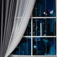 Гирлянда &laquo;Водопад&raquo; 2&times;1.5 м, IP20, прозрачная нить, 400 LED, свечение синее, 8 режимов, 220 В