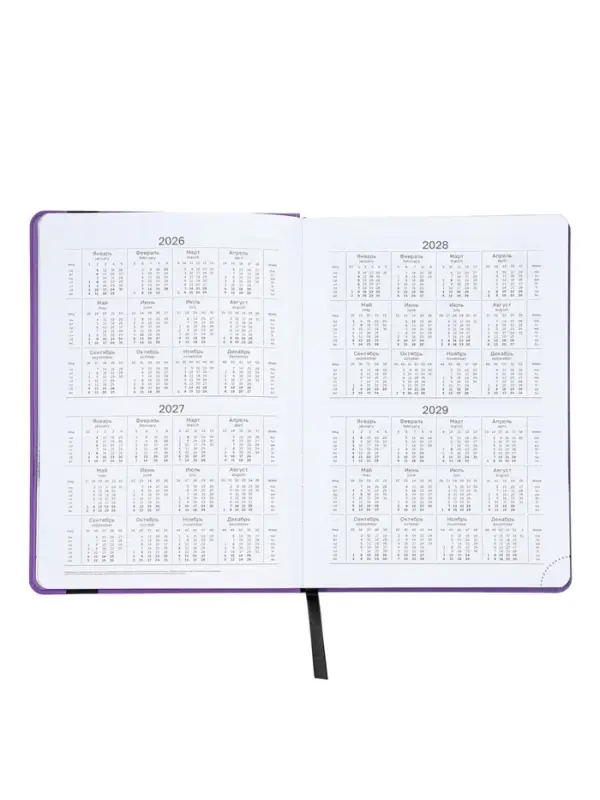 Ежедневник недатированный А5 Monochrome. Anemone, 136 листов, 7БЦ, фиолетовый, soft touch, с резинкой