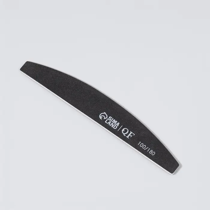 Пилка для ногтей, лодочка, 100/180 грит, 18 см, чёрная
