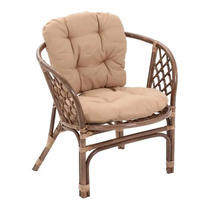 Набор садовой мебели "Индо" 3 предмета: 2 кресла, 1 стол, бежевый/темный ротанг