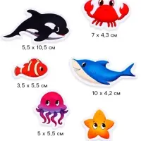 Игрушки - стикеры для купания в ванне &laquo;На море&raquo;, EVA, набор 12 шт.