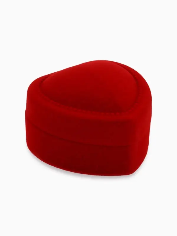 Футляр под кольцо, серьги &laquo;Сердце с рамкой из точек&raquo;, бархатный, 5&times;5 см (&plusmn;0.5 см ), красный