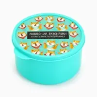 Ланч - бокс круглый &laquo;Люблю чай, вкусняшки&raquo;, 500 мл
