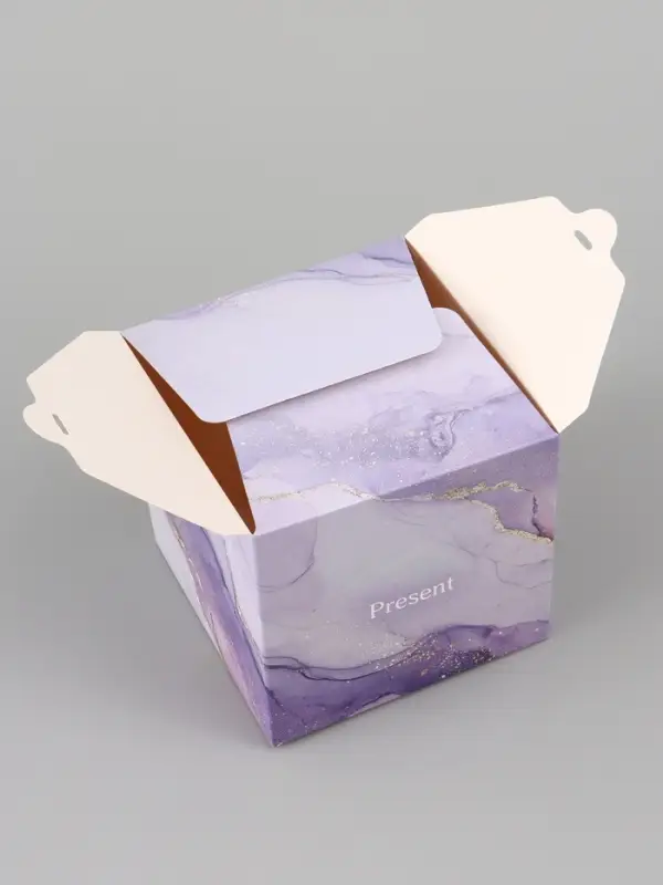 Коробка подарочная самосборная Present, 12&times;12&times;12 см, с лентой