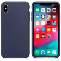 Чехол Iph XS Max Silicon Case 100% ORG Midnight Blue (c LOGO)