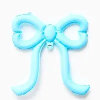 Воздушный шар фольгированный 22" "Бант" цвет голубой сатин