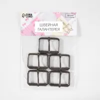 Пряжка проволочная, 4.6&times;3.4 см, 38 мм, 5 шт., цвет чёрный никель