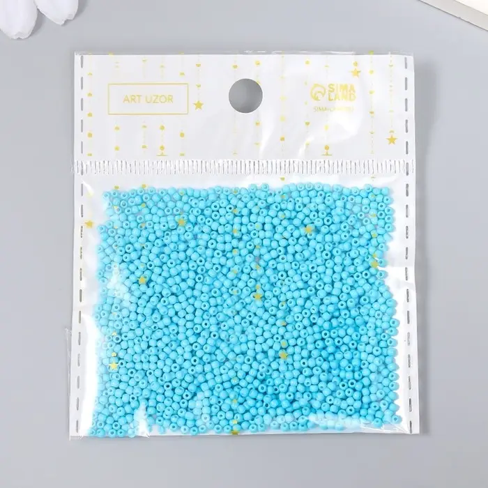 Бисер стекло 12/0  Бисер стекло 12/0 "Детский голубой" 15 гр