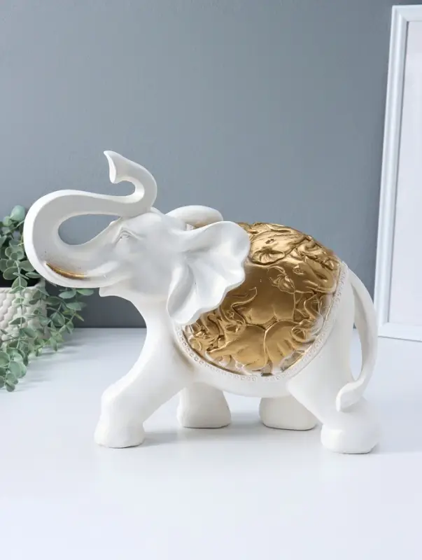 Копилка для денег &laquo;Слон сафари&raquo;, белый с золотом, 30&times;35&times;17 см