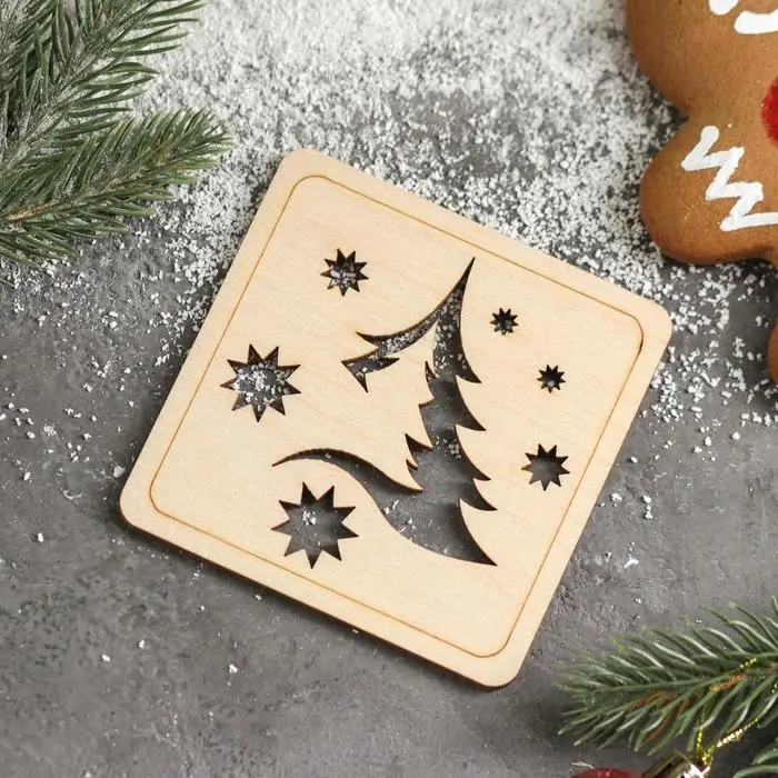 Подставка под горячее Доляна «Ёлочка и снежинки», 9×9 см Подставка под горячее Доляна «Ёлочка и снежинки», 9×9 см