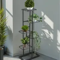 Подставка для цветов Greengo, 6 полок, 44&times;22&times;105 см, напольная, металл, тёмно-серая