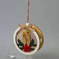 Ёлочная игрушка &laquo;Шар со свечками&raquo;, 10&times;10&times;3 см, от батареек, свечение тёплое белое