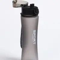 Бутылка для воды SPORT, 600 мл, с поильником, черная