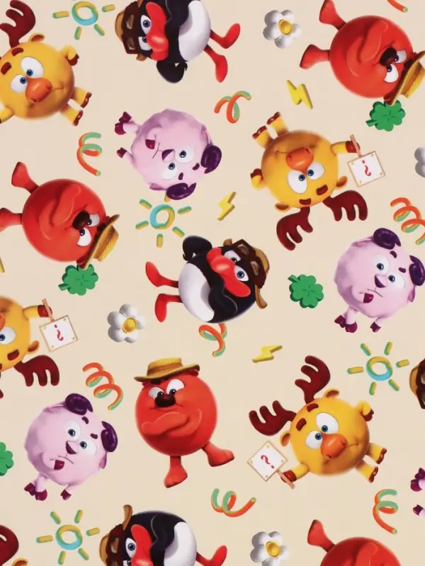 Бумага упаковочная глянцевая &laquo;Смешарики&raquo;, 50&times;70 см
