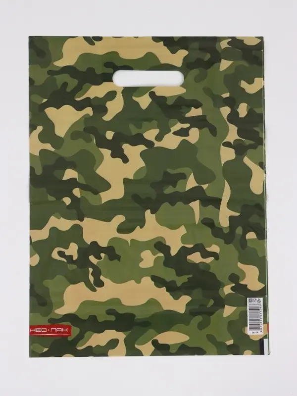 Пакет Пакет "Камуфляж , полиэтиленовый с вырубной ручкой 30х40 см, 60 мкм