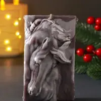 Свеча Символ Года Барельеф, 11,6*7*3,8, серая Свеча Символ Года Барельеф, 11,6*7*3,8, серая