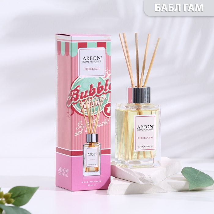 Диффузор ароматический для дома Areon Sticks, 85 мл, Диффузор ароматический для дома Areon Sticks, 85 мл, "Bubble Gum"