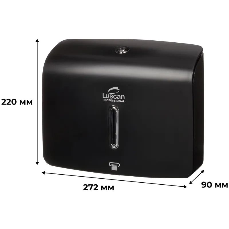 Диспенсер для полотенец лист Luscan Prof Etalon Z-слож черный 151060