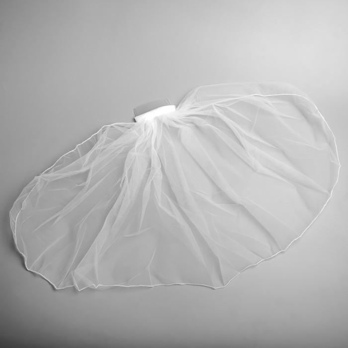 Вуаль ( фата ) "Цветочная", белая, 40 см, полиэстер