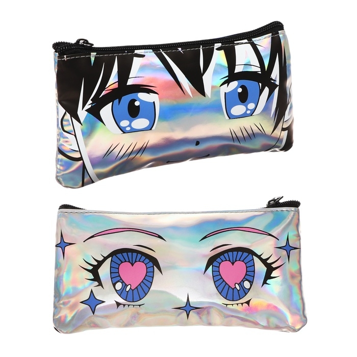 Пенал мягкий 1 отделение, 115х220, плоский, для девочки, серебряный, Seventeen Пенал мягкий 1 отделение, 115х220, плоский, для девочки, серебряный, Seventeen