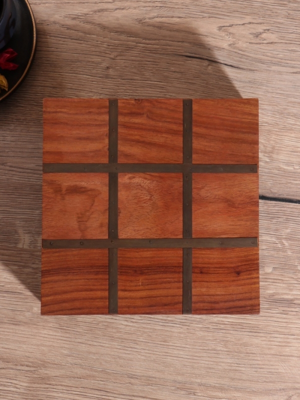 Настольная игра  Настольная игра "Крестики-нолики" 20х20 см, манговое дерево, алюминий