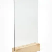 Тейбл-тент А4, оргстекло 2 мм, на деревянной подставке, 21&times;5&times;34.5 см