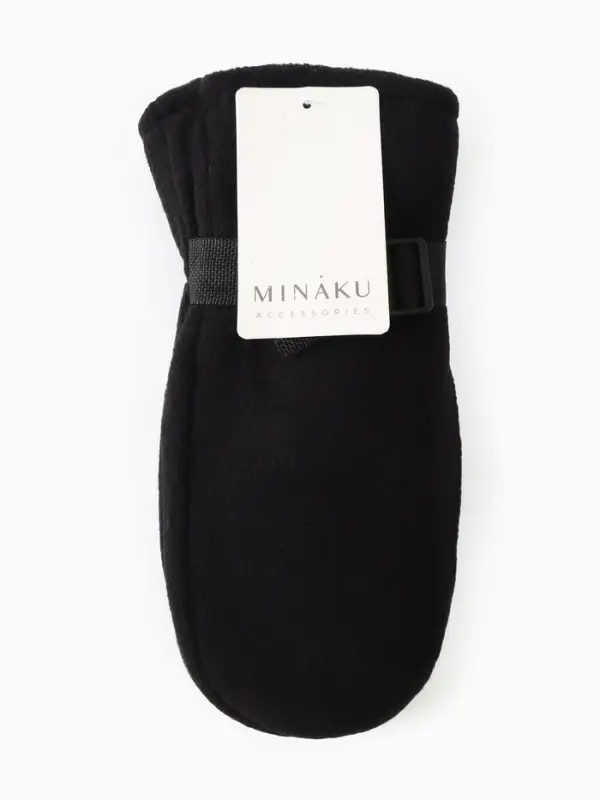 Варежки зимние мужские флисовые р-р 25 см цв.чёрный