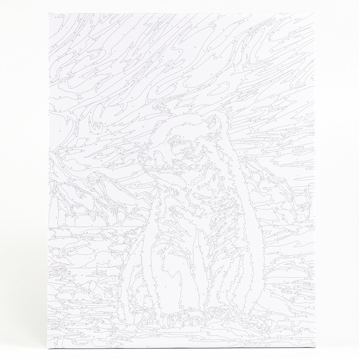 Картина по номерам на новый год на холсте с подрамником «Мишка на Северном полюсе», 40 х 50 см