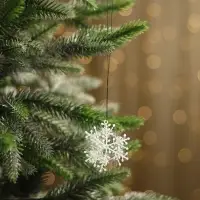 Ёлочные игрушки набор 6 шт. &laquo;Зимнее волшебство. Снежинка - пушинка&raquo;, d=6 см, белый