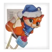 Ёлочная игрушка - подвеска деревянная сборная «Новый год! Лисёнок»