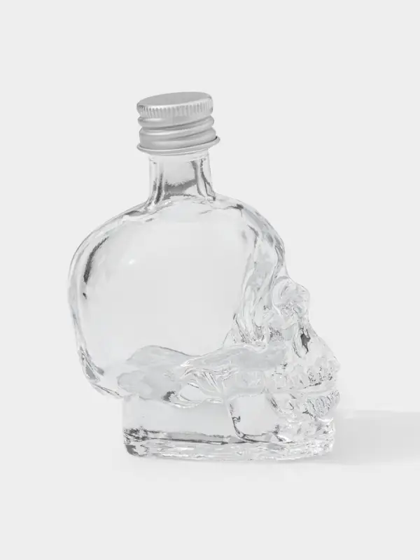 Баночка для специй &laquo;Череп. Хэллоуин&raquo;, 50 мл, 6&times;4.5&times;9 см, с металлической крышкой, стекло, прозрачная