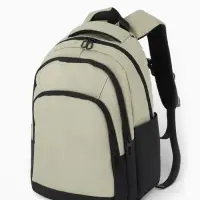 Рюкзак, 27*14*38,5 см, 2 отд 3н/карм, Комби, Водонепрон. дно, зеленый/черн