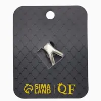 Кольцо для платка "Бабочка профиль", цвет белый в чернёном серебре Кольцо для платка "Бабочка профиль", цвет белый в чернёном серебре