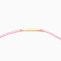 Шнурок вощеный 40см d=2 мм, винтовой замок, нейлон, цвет розовый с золотом