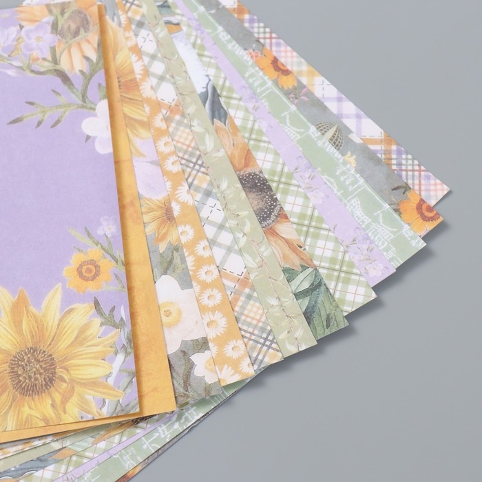 Набор бумаги для скрапбукинга 12 листов 12 дизайнов Набор бумаги для скрапбукинга 12 листов 12 дизайнов "Красота весны" 160 гр 15,2х15,2 см