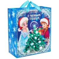 Пакет подарочный новогодний &laquo;С Новым годом!&raquo;, 23&times;27&times;11.5 см, упаковка, Холодное сердце