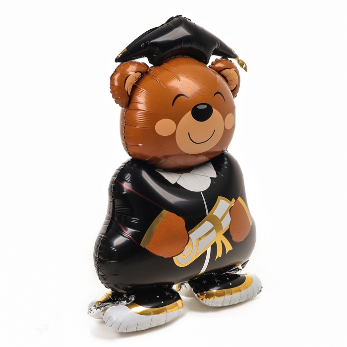 Шар фольгированный 58 Шар фольгированный 58" «Мишка студент», на подставке, под воздух