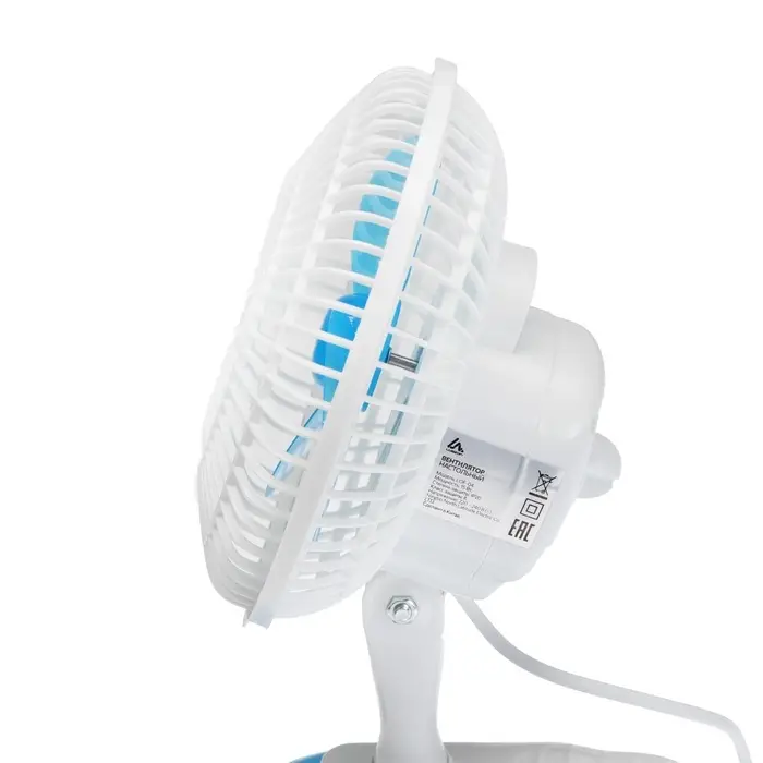 Вентилятор настольный Luazon LOF-04, осевой, 15 Вт, 15 см, 2 режима, бело-голубой