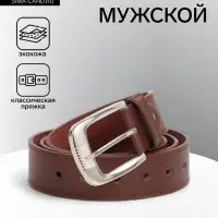 Ремень мужской, 120&times;3.6 см, гладкий, винт, пряжка металл, коричневый