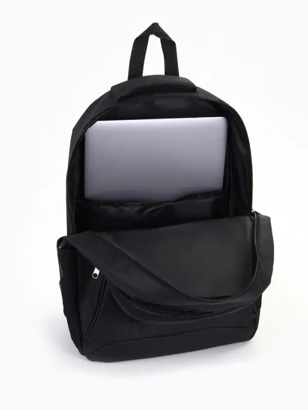 Рюкзак школьный на молнии, 4 кармана, размер 29.5&times;12.5&times;43 см, чёрный