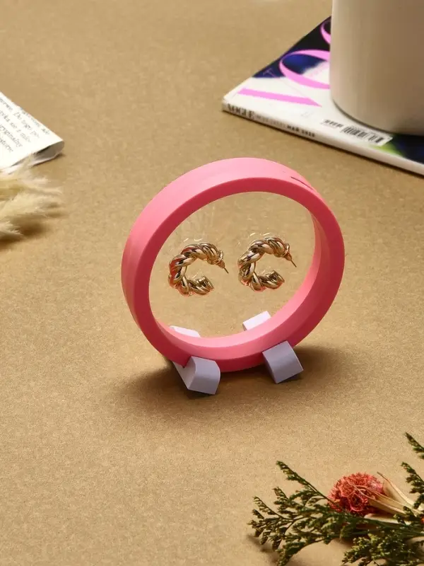 Подставка для украшений &laquo;QF. Круг&raquo;, 11&times;11&times;4.5 см, розовая