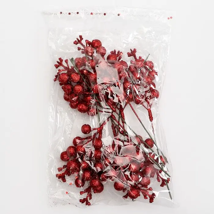 Ягоды для декора, красного цвета, 4.5 × 4.5 × 20 см