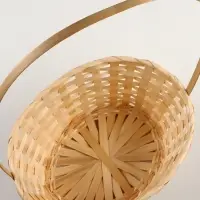 Корзина плетёная для хранения, 30&times;22&times;13 см, ручка h=36 см, бамбук, натуральный цвет, Greengo